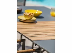 New Paris Garden Conjunto de comedor de jardín 6 plazas de aluminio Gris antracita