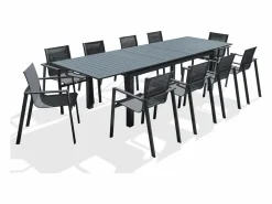 Discount Conjunto de comedor de jardín 10 plazas de aluminio Comedores De Jardín