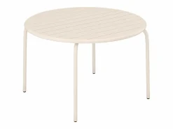 MYLIA Conjunto de comedor jardín de metal - una mesa de D.110cm y 4 sillas apilables - MIRMANDE