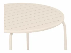 MYLIA Conjunto de comedor jardín de metal - una mesa de D.110cm y 4 sillas apilables - MIRMANDE