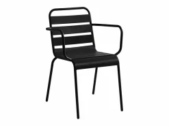 Hot Conjunto de comedor jardín metal mesa L.160 cm 2 sillones 4 sillas MIRMANDE Comedores De Jardín