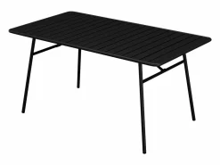 Hot Conjunto de comedor jardín metal mesa L.160 cm 2 sillones 4 sillas MIRMANDE Comedores De Jardín