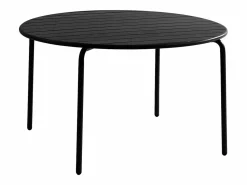 Outlet Conjunto de comedor jardín de metal - una mesa D.110cm y 4 sillas apilables - - MIRMANDE Comedores De Jardín