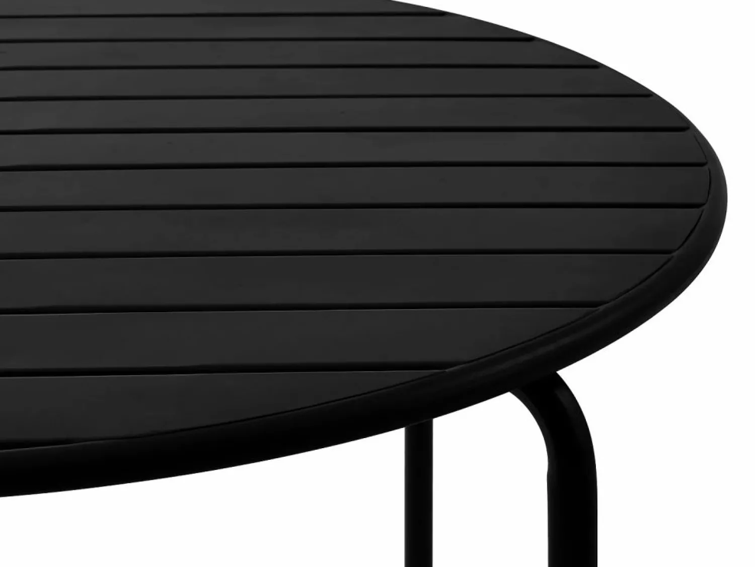 Outlet Conjunto de comedor jardín de metal - una mesa D.110cm y 4 sillas apilables - - MIRMANDE Comedores De Jardín