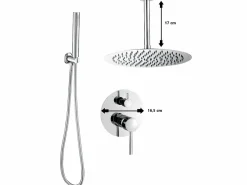 Valaz Conjunto de ducha empotrada techo monomando SLIGO Ø 20cm Cromado
