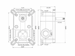 Valaz Conjunto de ducha empotrada techo monomando SLIGO Ø 20cm Cromado