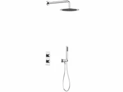 Hot Conjunto de ducha encastrable con grifo mezclador termostático, níquel pulido, TIMAVO Columna De Ducha