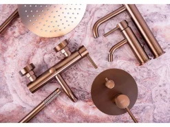 Rea Conjunto De Ducha Y Bañera Eportado Oculto Lungo Brush Copper