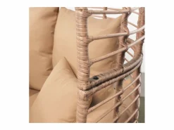 Discount Conjunto de exterior Jane - Sillón colgante de efecto ratán y reposapiés de gran tamaño con cojín Salones De Jardín