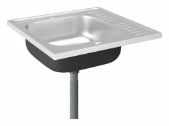 Conjunto de fregadero y escurridor de cocina plata 600x600x155 mm acero inoxidable