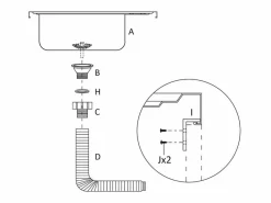 New Conjunto de fregadero y escurridor de cocina plata 800x600x155 mm acero inoxidable Fregadero