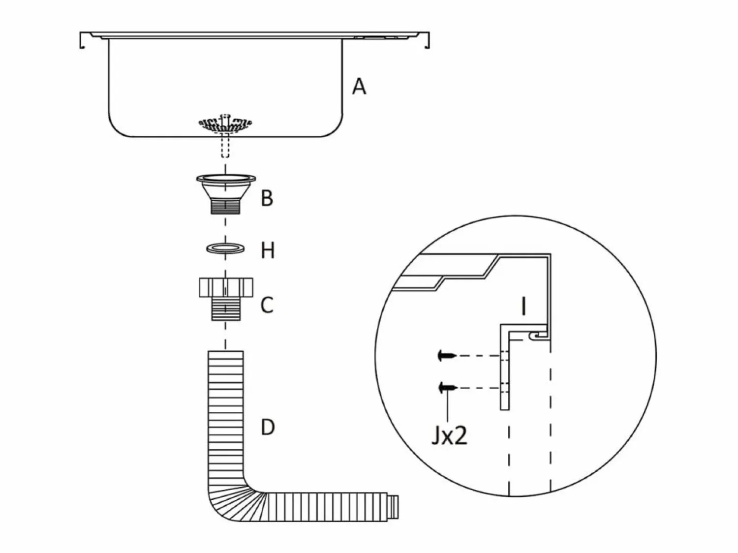 Conjunto de fregadero y escurridor de cocina plata 800x500x155 mm acero inoxidable