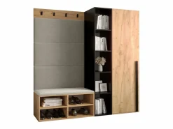 Discount Abiks Möbel Conjunto de guardarropa Miro 1 184/164/42 (Roble/Manila 02) Beige / Color natural claro