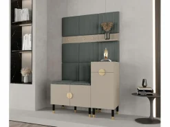 Clearance Abiks Möbel Conjunto de guardarropa Palermo 5 200/126/46 (Kashmir/Poso 60) Gris claro / Gris