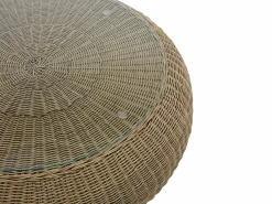 Sale Conjunto de jardín completo de resina trenzada natural oscuro - WHITEHEAVEN de Salones De Jardín