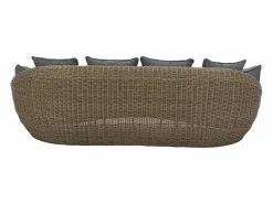 Sale Conjunto de jardín completo de resina trenzada natural oscuro - WHITEHEAVEN de Salones De Jardín