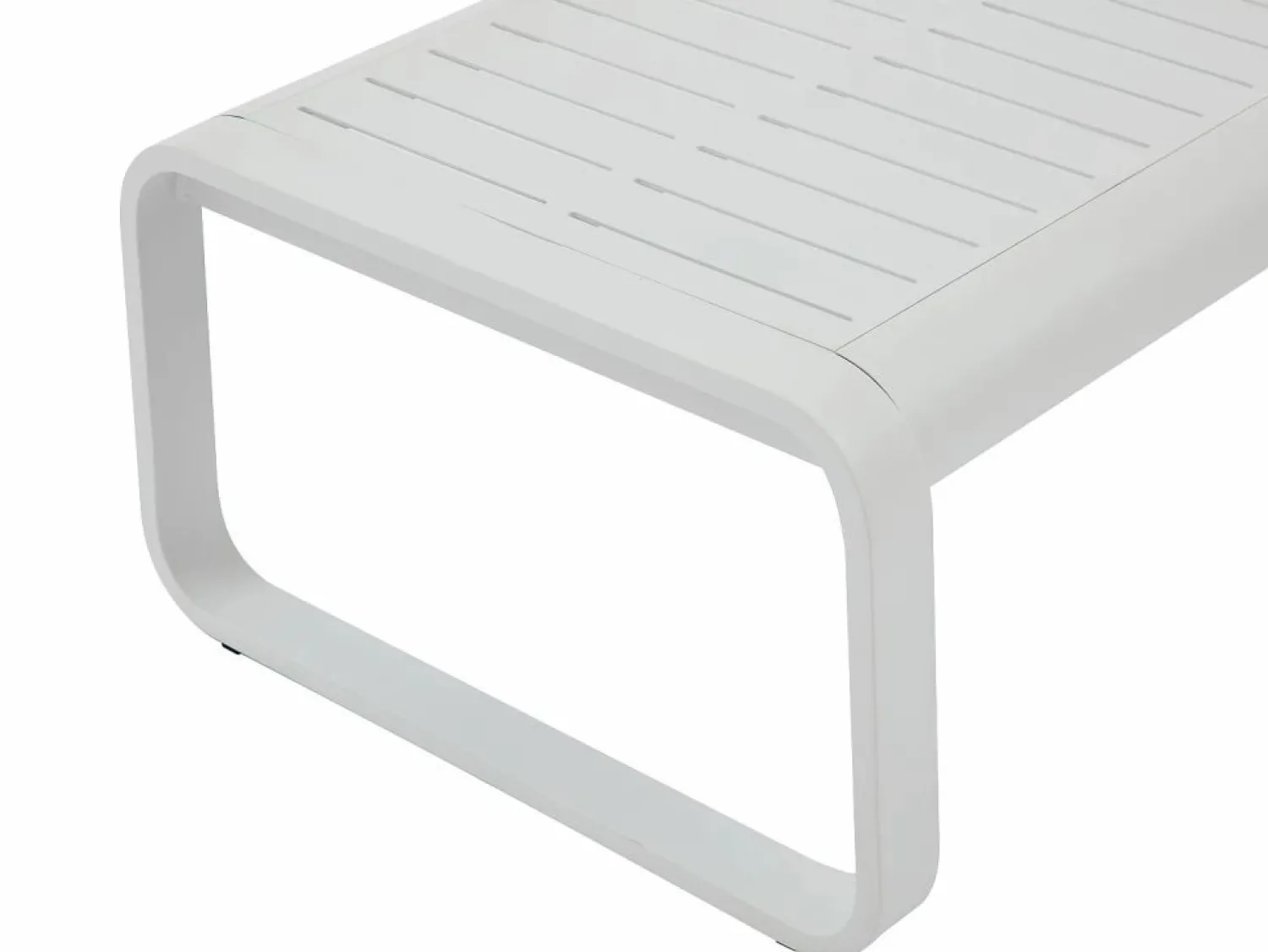 Sale MYLIA Conjunto de jardín de aluminio: 1 sofá de 3 plazas, 2 sillones y 1 mesa de centro - con cojines beige - LOMIA de Blanco