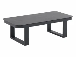 MYLIA Conjunto de jardín de aluminio y cuerda: un sofá de 3 plazas, 2 sillones y 1 mesa de centro - con cojines beige - HELYSI de