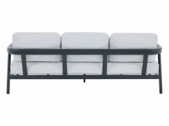 Online MYLIA Conjunto de jardín de aluminio: sofá de 3 plazas, 2 sillones y mesa de centro - Gris oscuro - ZAYORA de Gris antracita