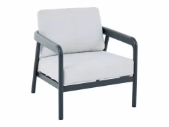 Online MYLIA Conjunto de jardín de aluminio: sofá de 3 plazas, 2 sillones y mesa de centro - Gris oscuro - ZAYORA de Gris antracita