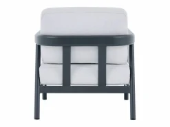 Online MYLIA Conjunto de jardín de aluminio: sofá de 3 plazas, 2 sillones y mesa de centro - Gris oscuro - ZAYORA de Gris antracita
