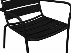 Best Conjunto de jardín de metal - 2 sillones bajos y mesas apilables - - MIRMANDE Salones De Jardín