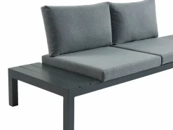 New MYLIA Conjunto de jardín modular de aluminio: sofá esquinero + 1 mesa de centro - Antracita RISILI de Gris antracita