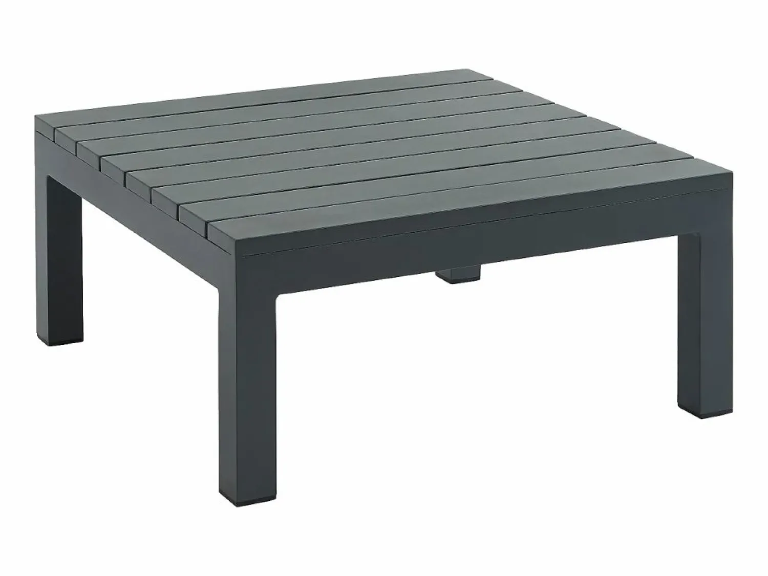 New MYLIA Conjunto de jardín modular de aluminio: sofá esquinero + 1 mesa de centro - Antracita RISILI de Gris antracita