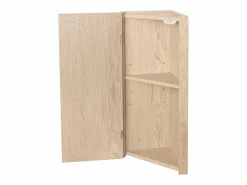 Discount Conjunto de lavabo de esquina suspendido SKINO con mueble con espejo Blanco