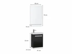 New Conjunto de lavabo de pared Nevada con espejo y estante Mueble De Aseo