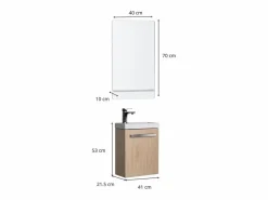 Online Conjunto de lavabo de pared Nevada con grifo y espejo Mueble De Aseo