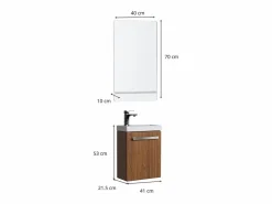 Hot Conjunto de lavabo de pared Nevada con grifo y espejo Mueble De Aseo