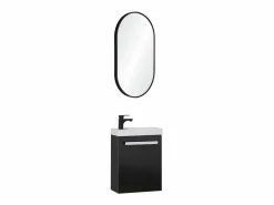 Conjunto de lavabo de pared Nevada con espejo ovalado Mueble De Aseo