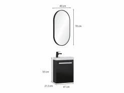 Conjunto de lavabo de pared Nevada con espejo ovalado Mueble De Aseo