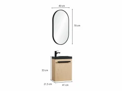 Hot Conjunto de lavabo de pared Nevada con espejo ovalado Mueble De Aseo