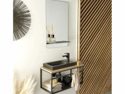 New Conjunto de lavabo grande WILO con espejo de 60 cm Mueble De Aseo