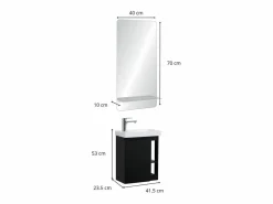 Outlet Conjunto de lavabo HAMPTON con grifo cromado y espejo Negro