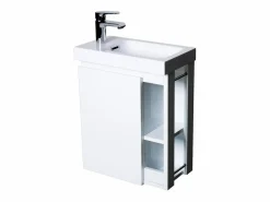 Conjunto de lavabo HAMPTON con grifo cromado y espejo