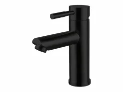Conjunto de lavabo individual de 60cm con encimera de cerámica y grifería negra SORRENTO Blanco
