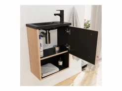 Conjunto de lavabo NIKA con nicho y estante de espejo Color natural claro