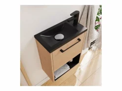 Conjunto de lavabo NIKA con nicho y estante de espejo Color natural claro