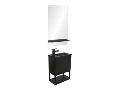 Clearance Conjunto de lavabo NOVA de metal y madera con espejo de estante Mueble De Aseo