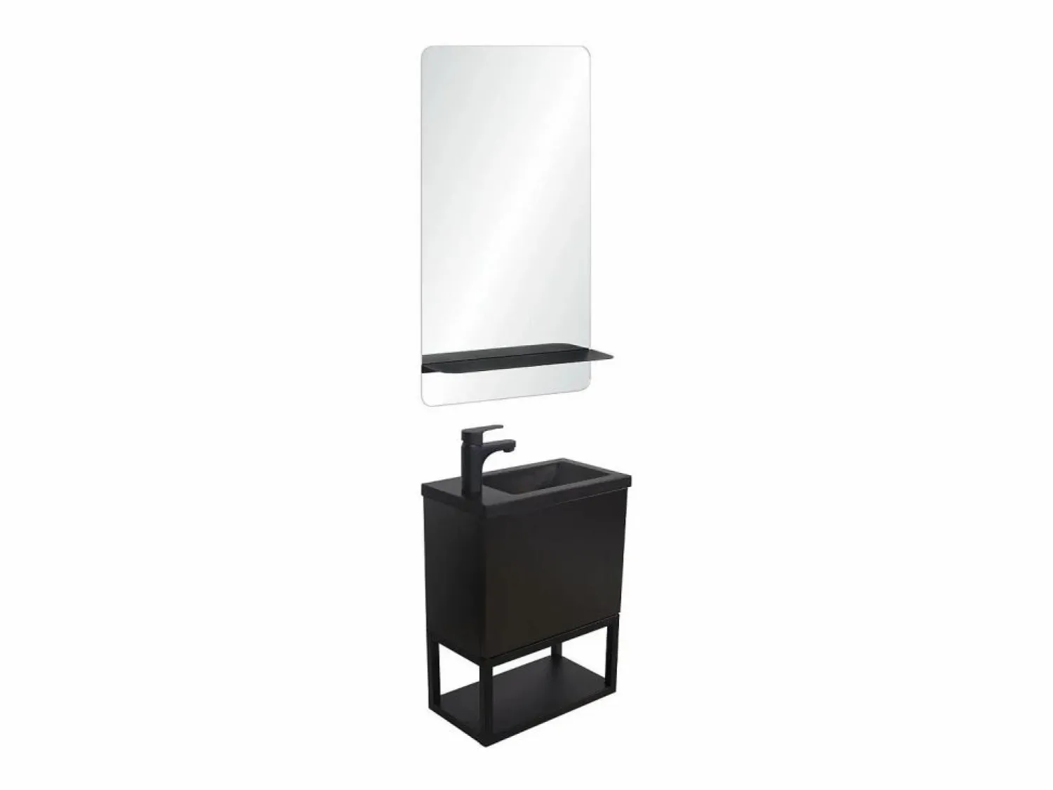 Clearance Conjunto de lavabo NOVA de metal y madera con espejo de estante Mueble De Aseo