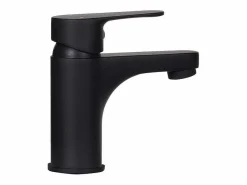 Hot Conjunto de lavabo NOVA de metal y madera con grifería negra y estante de espejo Mueble De Aseo