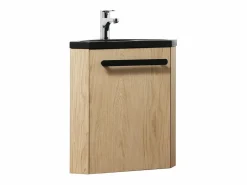 New Conjunto de lavabo y grifería de esquina SKINO Negro