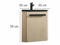 New Conjunto de lavabo y grifería de esquina SKINO Negro