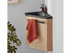 New Conjunto de lavabo y grifería de esquina SKINO Negro