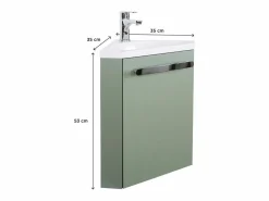 Outlet Conjunto de lavabo y grifería de esquina SKINO Mueble De Aseo