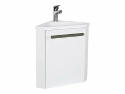 Best Conjunto de lavabo y grifería de esquina SKINO Blanco