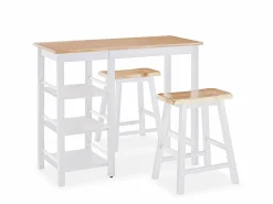 vidaxl Conjunto de mesa alta de cocina 3 piezas MDF